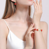 18k Hawthorn Multiple Flowers Enamel Bracelet